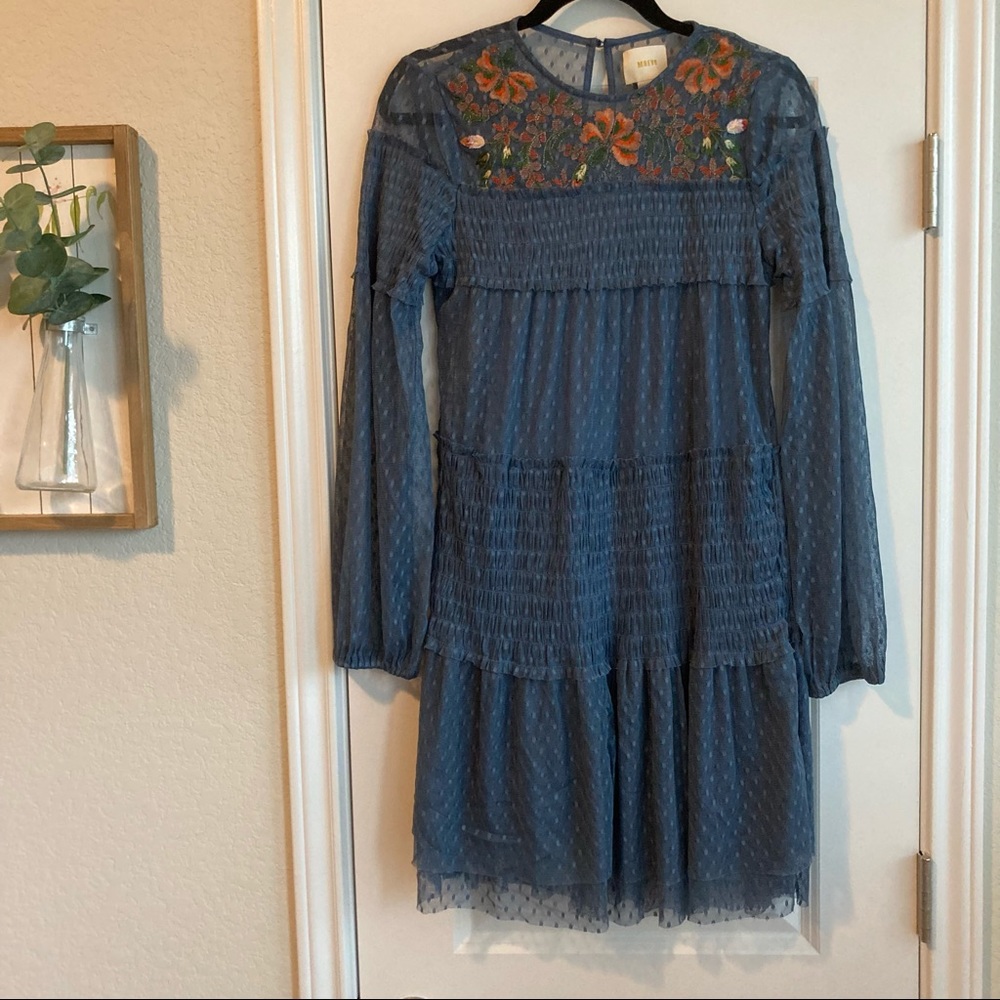 Embroidered mesh Maeve Sarama dress
